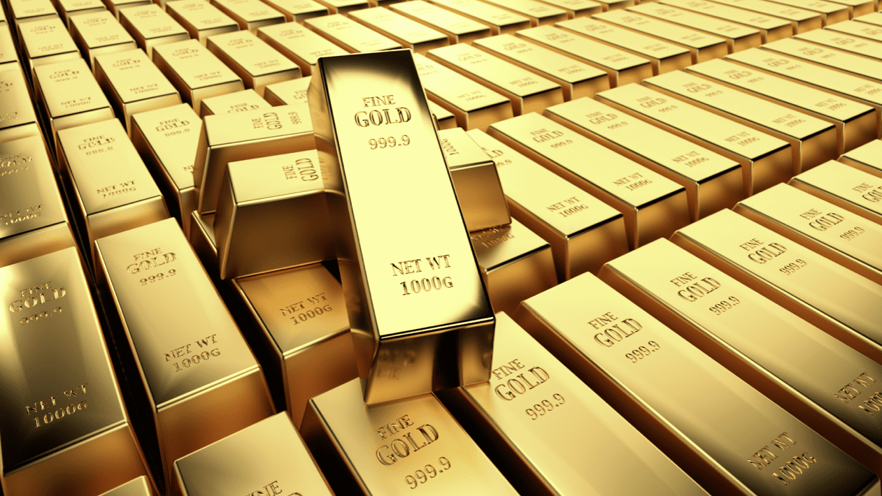 999.9 fine gold bars stacked on top of each other