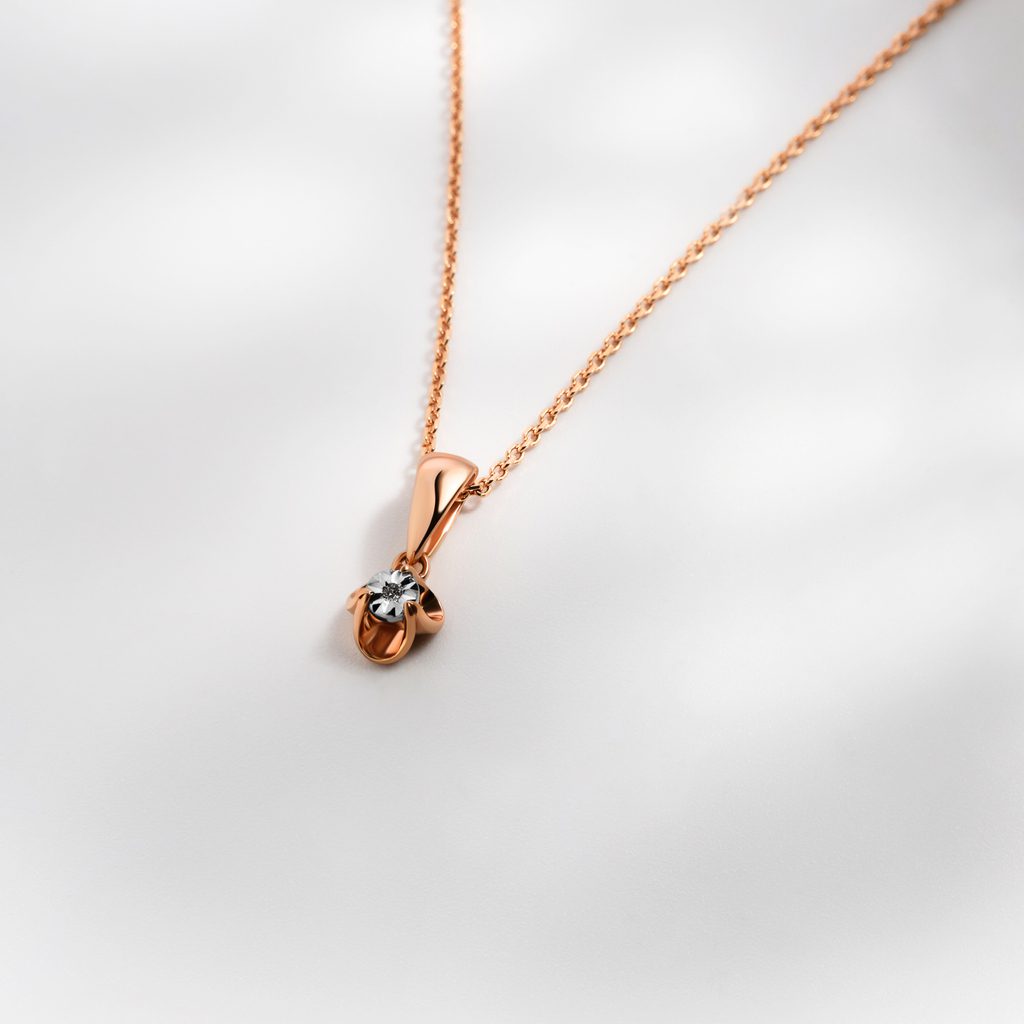 Diamond and gemstone necklace with rose gold